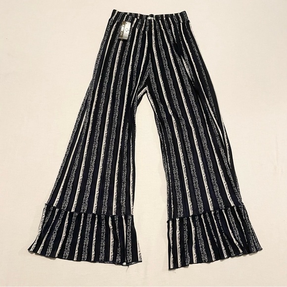 Casa Donna Striped Wide Leg Pants Womens Size M/L - Picture 1 of 15
